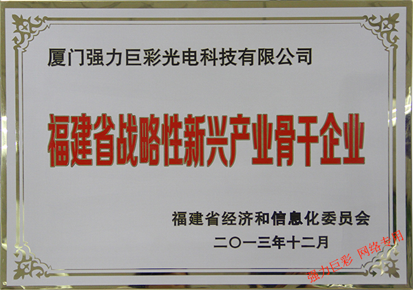 福建省戰略性新興產(chǎn)業(yè)骨干企業(yè)